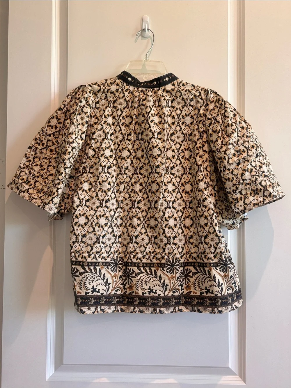 Anthropologie Boho Floral Puff Sleeve Peasant Blouse Women’s Large NWOT